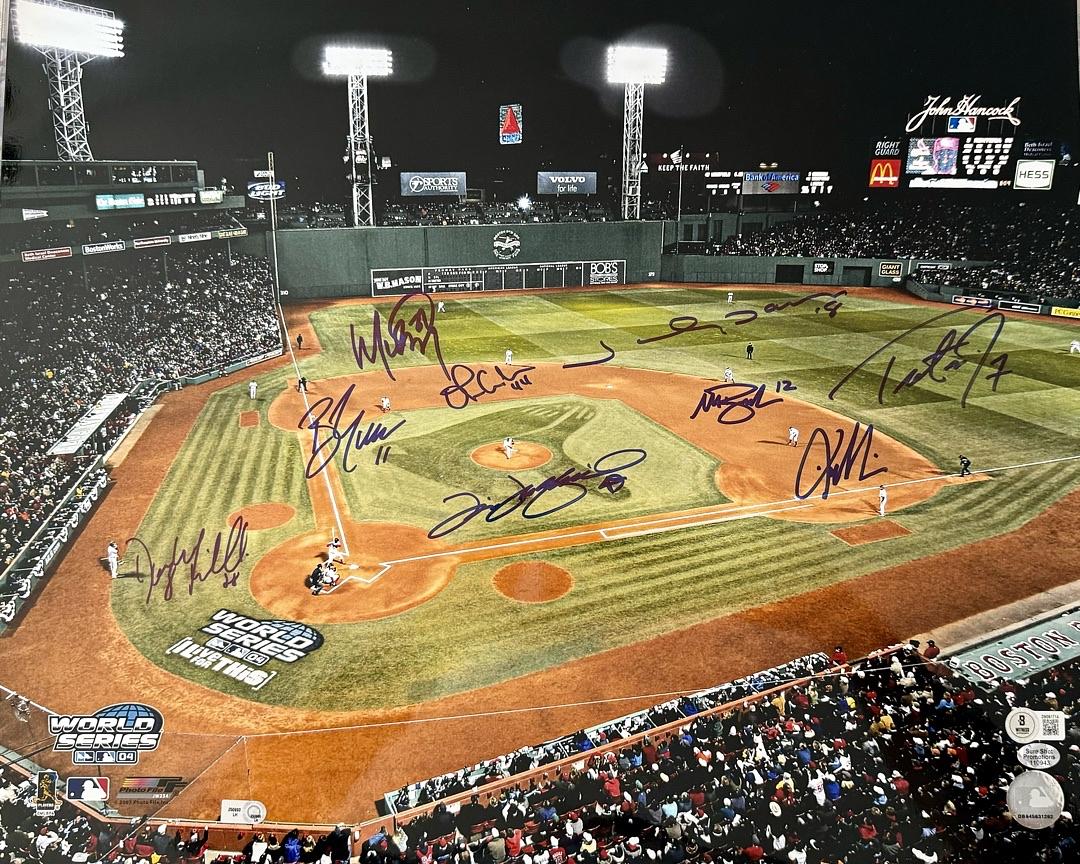 2004 Red Sox 16x20 World Series Signed Photo (Starting 9) - SureShot / Beckett COA